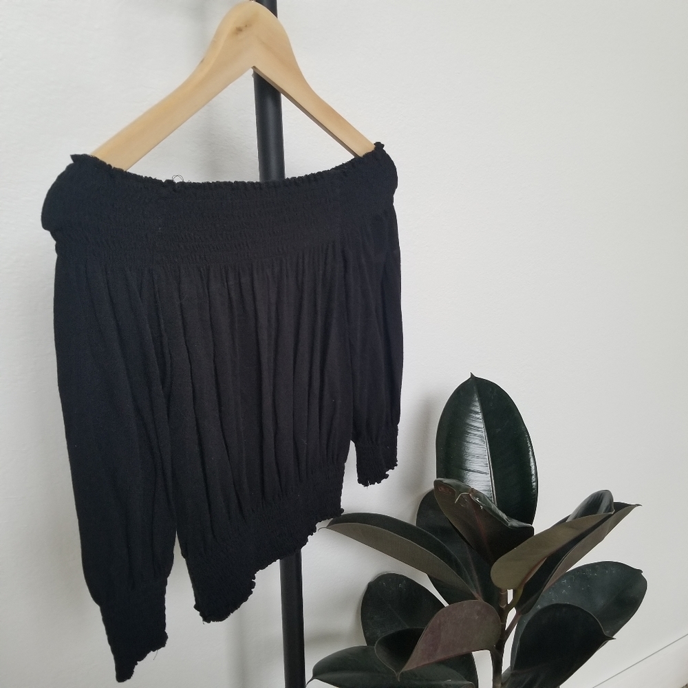 Moda International Off Shoulder Black Crop Top
